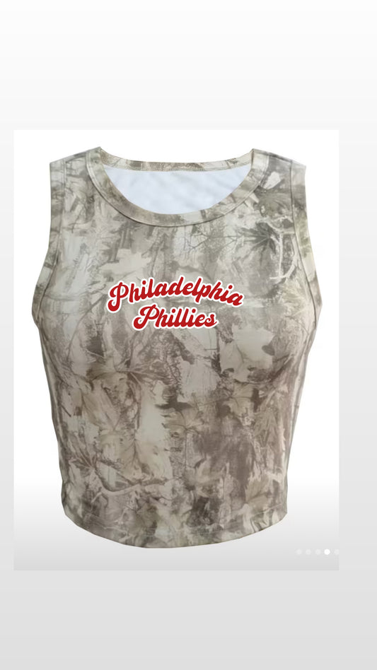 Camo crop tank