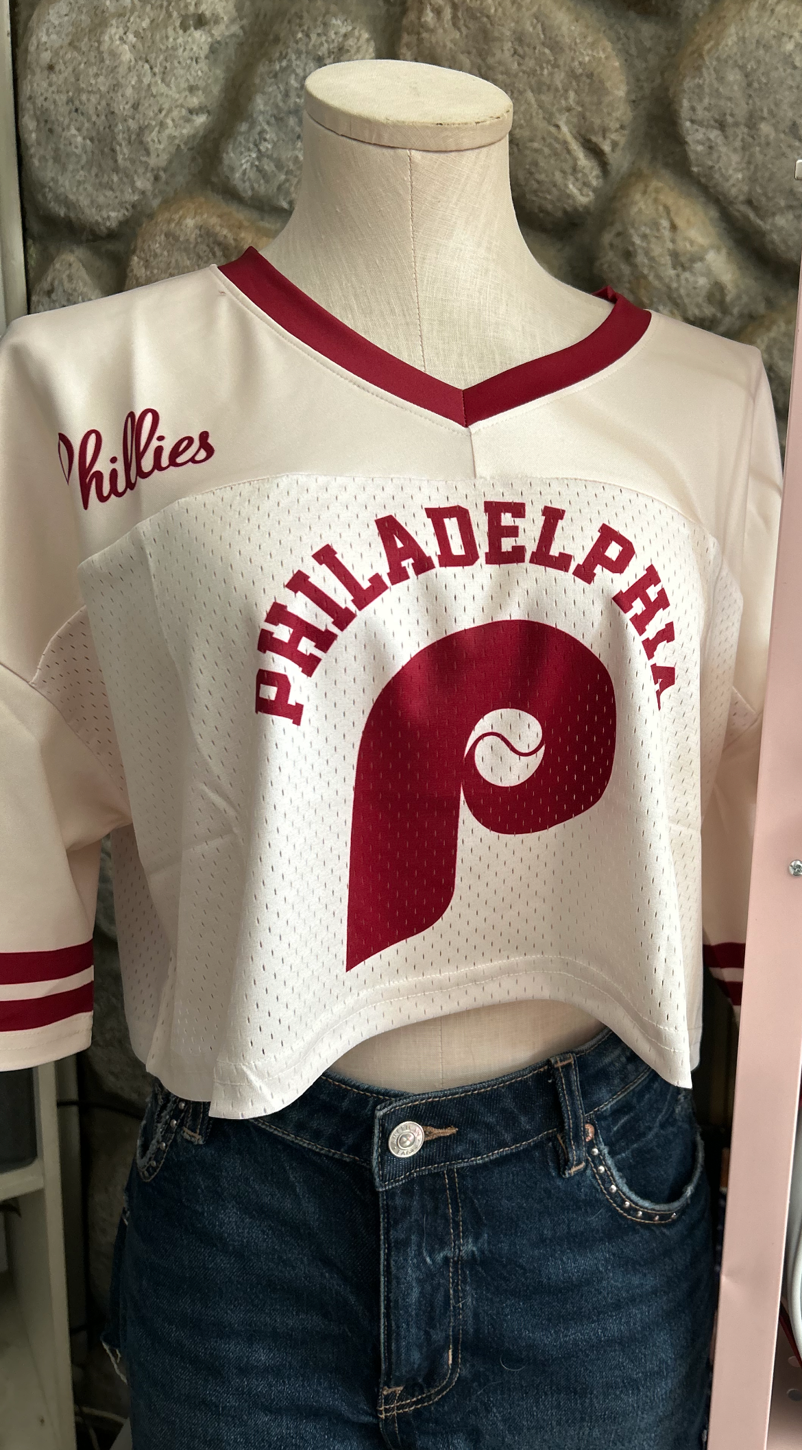 Phillies throwback crop jersey