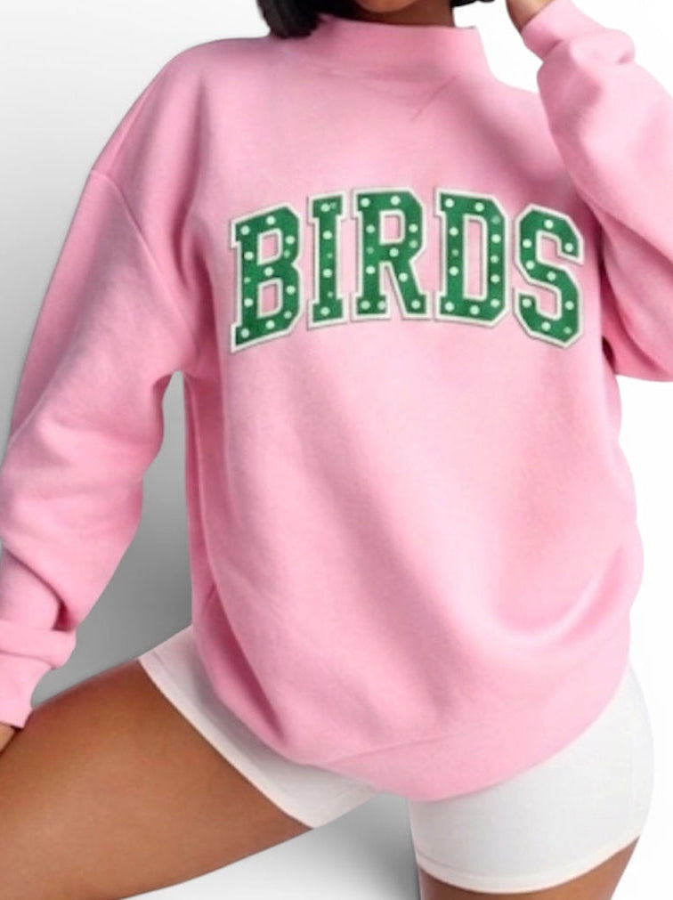 Birds Kelly dot mockneck